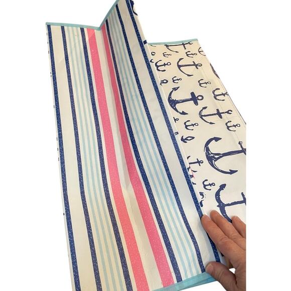 Scout Paper Store Collab Blue Anchor Tote Bag Foldable Travel Large Carry On - Picture 4 of 6